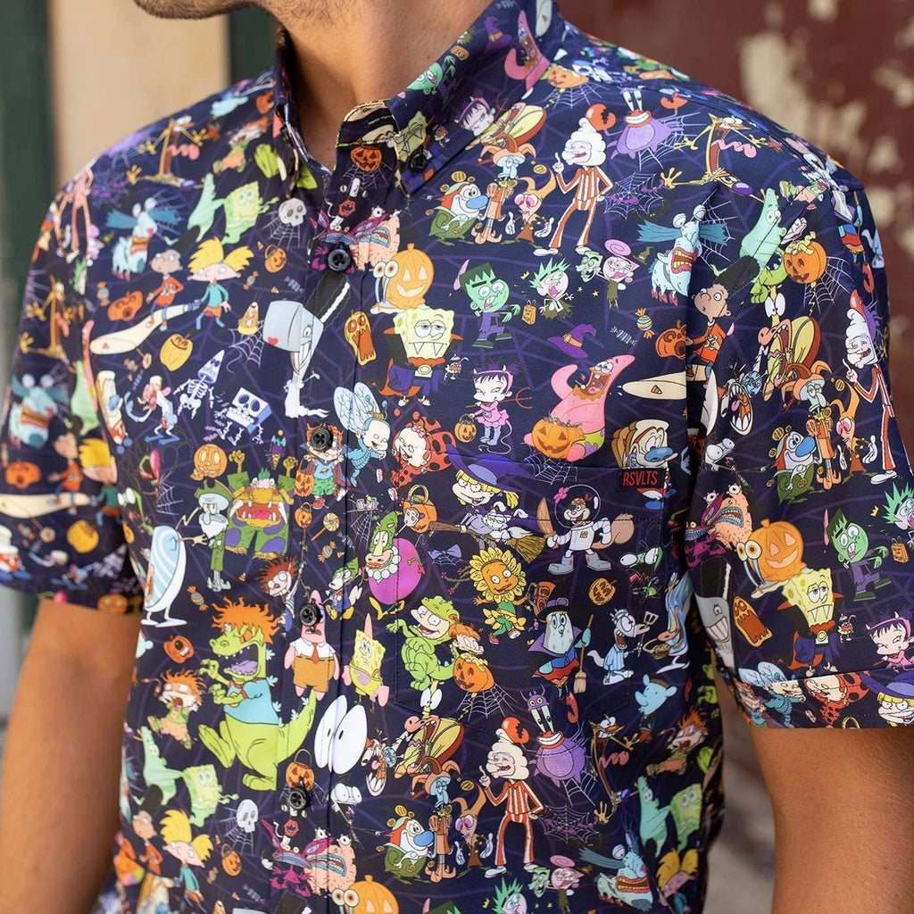 RSVLTS Spooky Mashup KUNUFLEX Short Sleeve Shirt in Purple — detail 4