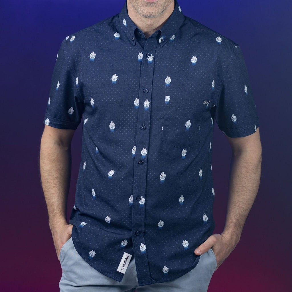 RSVLTS 12 Parsecs KUNUFLEX Short Sleeve Shirt in Blue — detail 11
