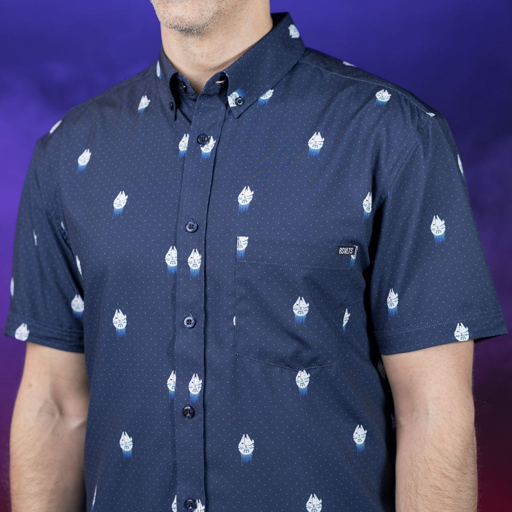 RSVLTS 12 Parsecs KUNUFLEX Short Sleeve Shirt in Blue — detail 7