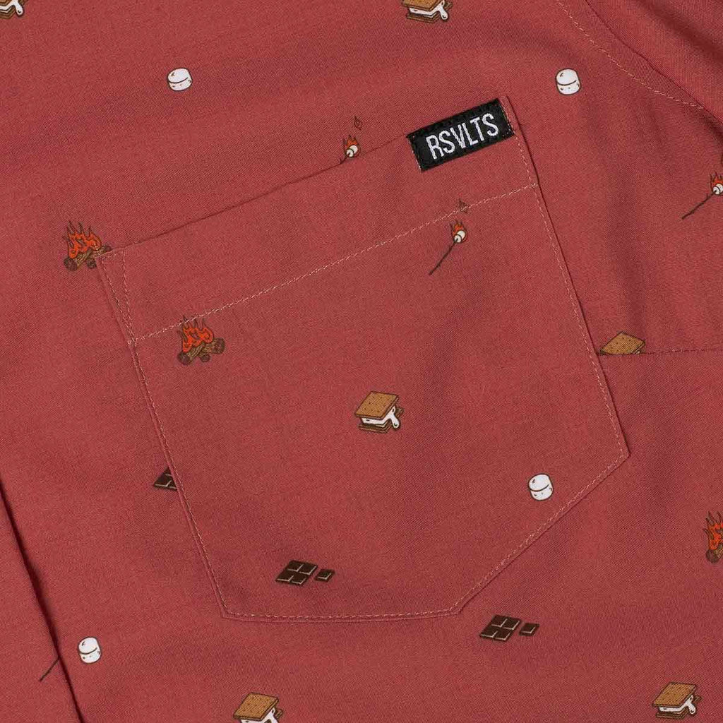 RSVLTS S'more What? Women's KUNUFLEX Short Sleeve Shirt (Legends Edition) in Brown — detail 4