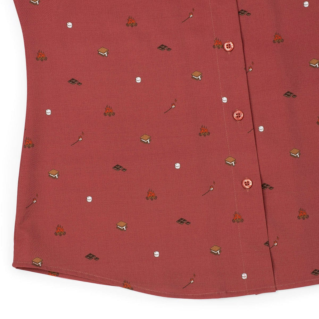 RSVLTS S'more What? Women's KUNUFLEX Short Sleeve Shirt (Legends Edition) in Brown — detail 6