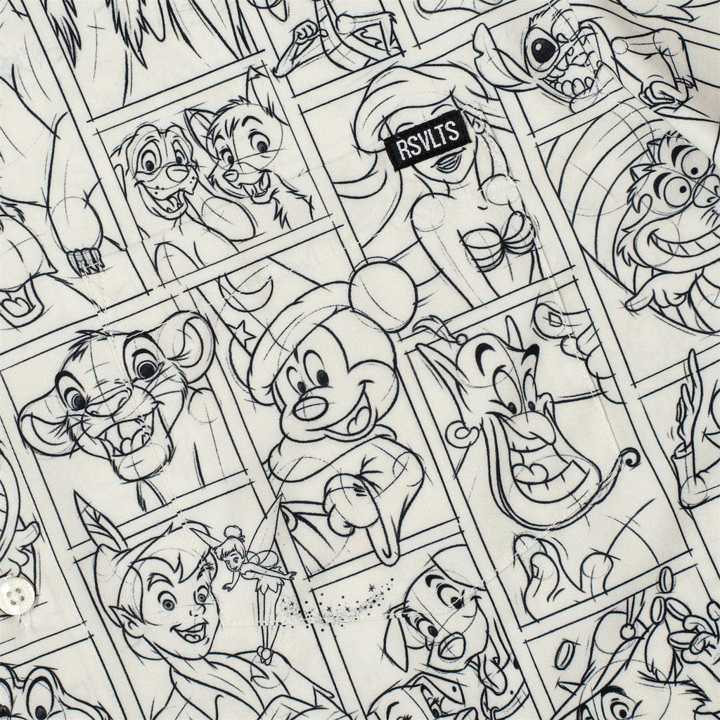 RSVLTS Drawn To Life (Sketch) KUNUFLEX Short Sleeve Shirt in White — detail 8