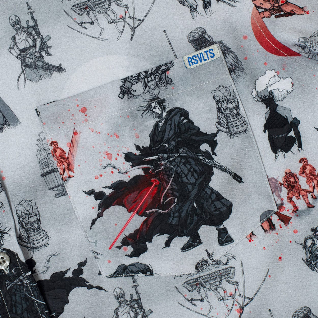 RSVLTS The Duel KUNUFLEX Short Sleeve Shirt in Gray — detail 4