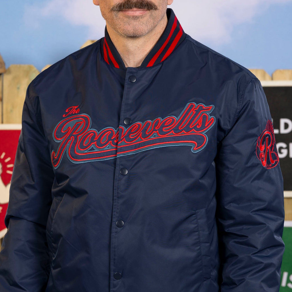 RSVLTS Roosevelts Ball Club Coach Jacket in Blue — front view