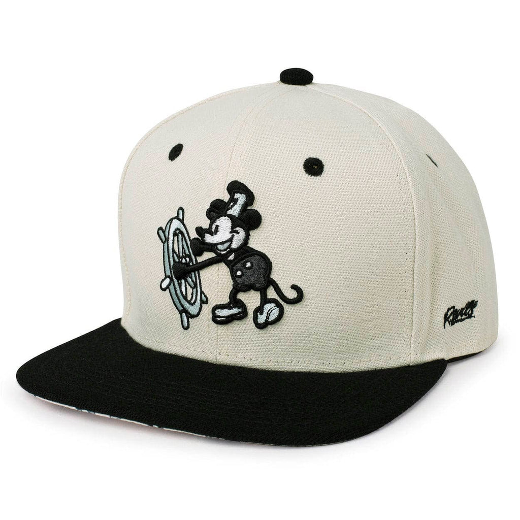 RSVLTS Mickey at the Helm Snapback Hat in White — front view