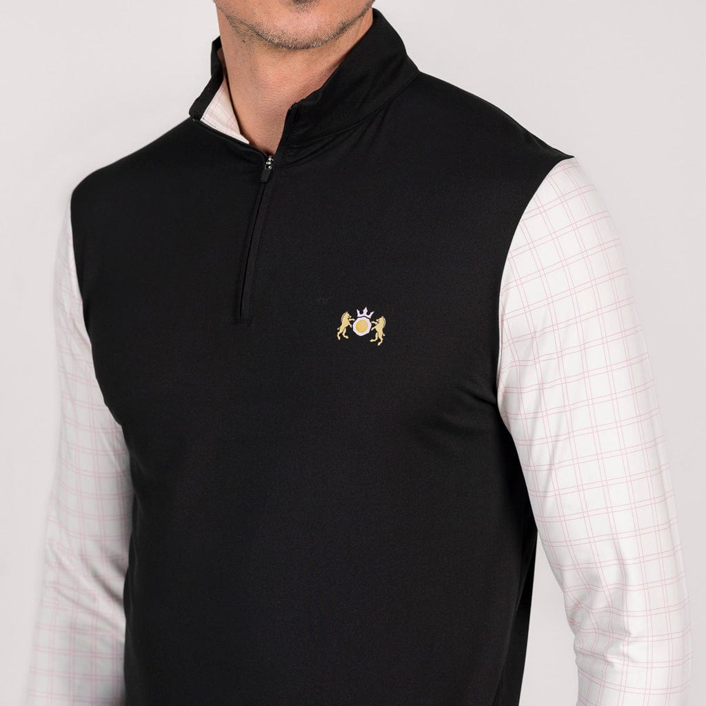 RSVLTS Finance Bro Black (Crest) Quarter Zip in Black — detail 5