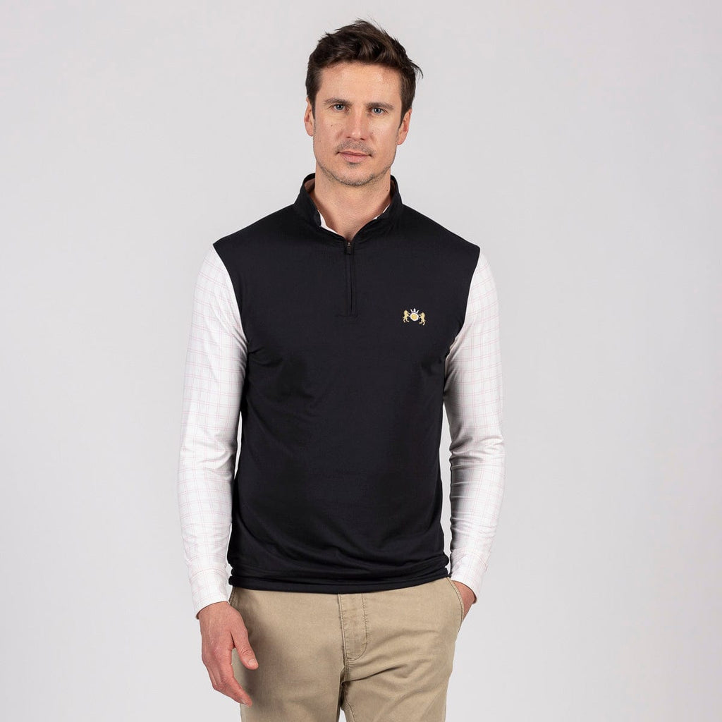 RSVLTS Finance Bro Black (Crest) Quarter Zip in Black — detail 4