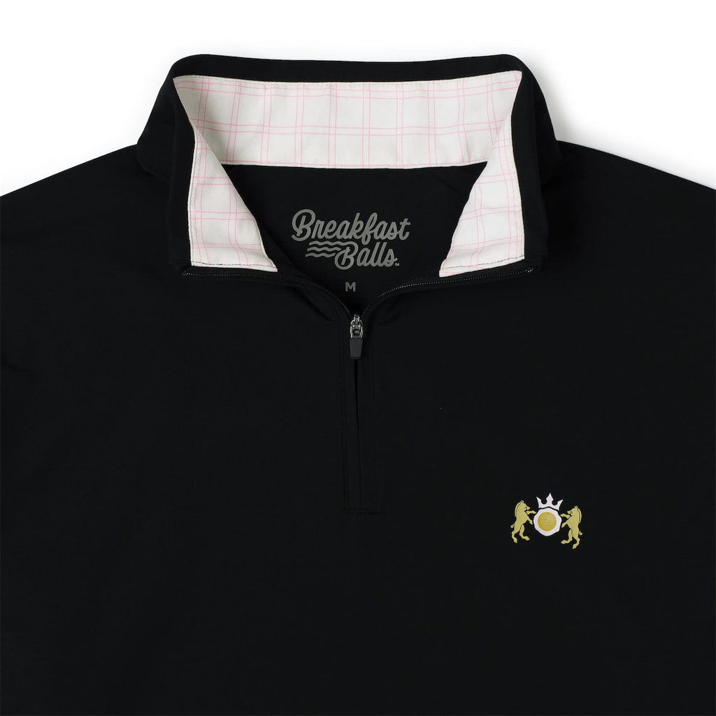 RSVLTS Finance Bro Black (Crest) Quarter Zip in Black — detail 7