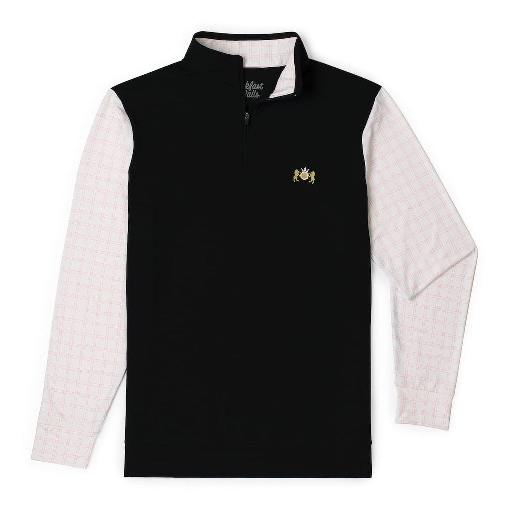 RSVLTS Finance Bro Black (Crest) Quarter Zip in Black — detail 8
