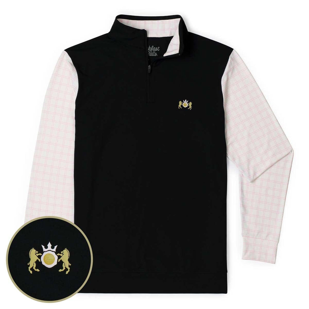 RSVLTS Finance Bro Black (Crest) Quarter Zip in Black — detail 2