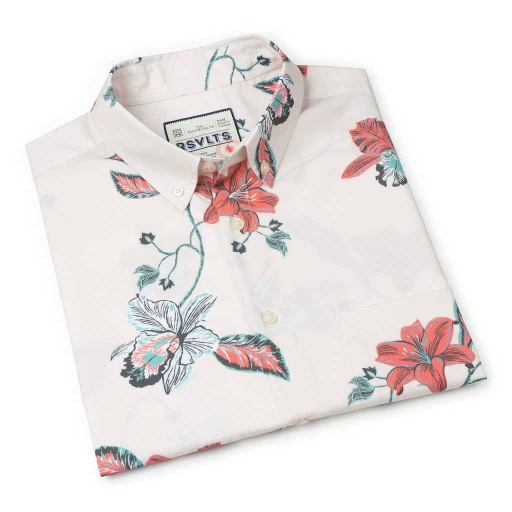 RSVLTS Water the Plants KUNUFLEX Short Sleeve Shirt in Neutral — detail 10
