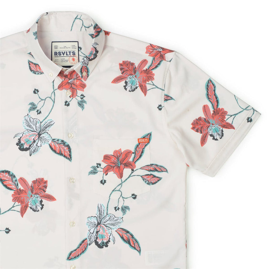 RSVLTS Water the Plants KUNUFLEX Short Sleeve Shirt in Neutral — detail 4