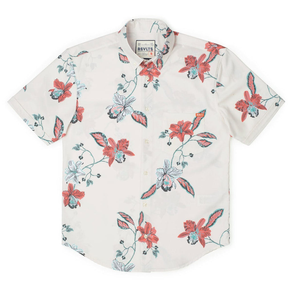 RSVLTS Water the Plants KUNUFLEX Short Sleeve Shirt in Neutral — detail 6