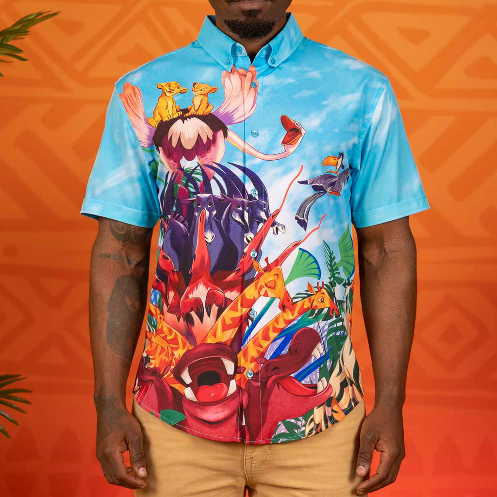 RSVLTS Just Can’t Wait KUNUFLEX Short Sleeve Shirt in Blue — detail 5