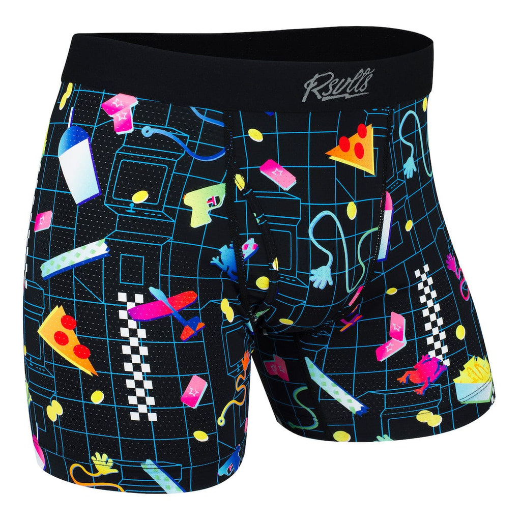 RSVLTS Mall Madness Single-Pack Boxer Briefs in Black — front view