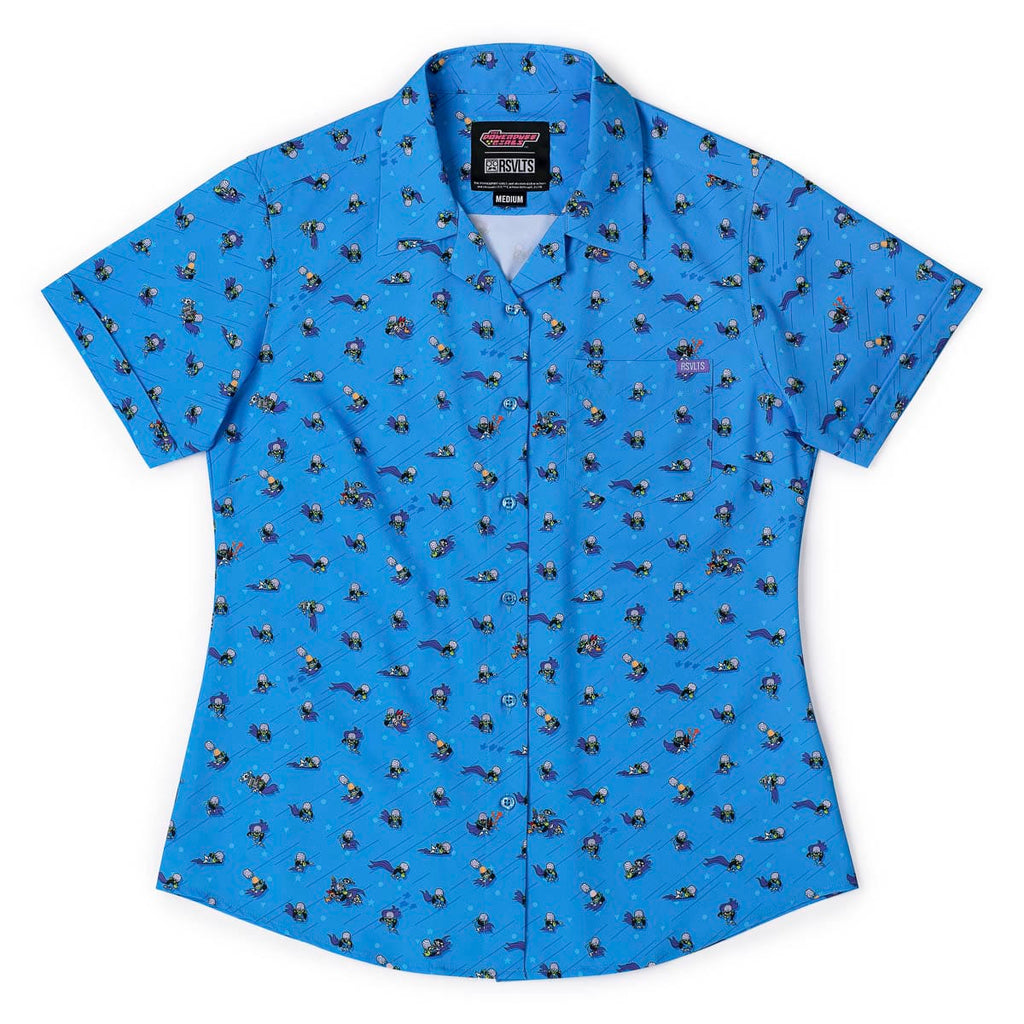 RSVLTS I AM MOJO JOJO Women's KUNUFLEX Short Sleeve Shirt in Blue — detail 7