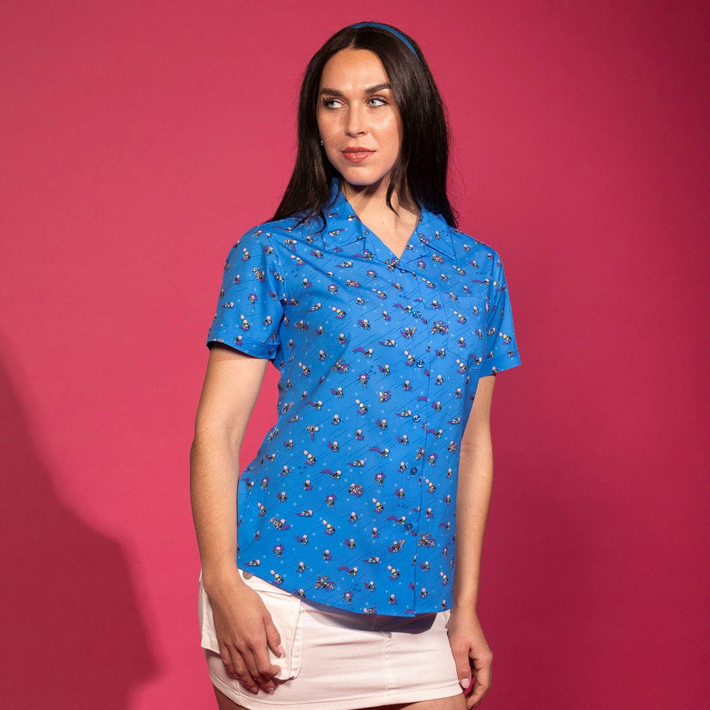 RSVLTS I AM MOJO JOJO Women's KUNUFLEX Short Sleeve Shirt in Blue — detail 6