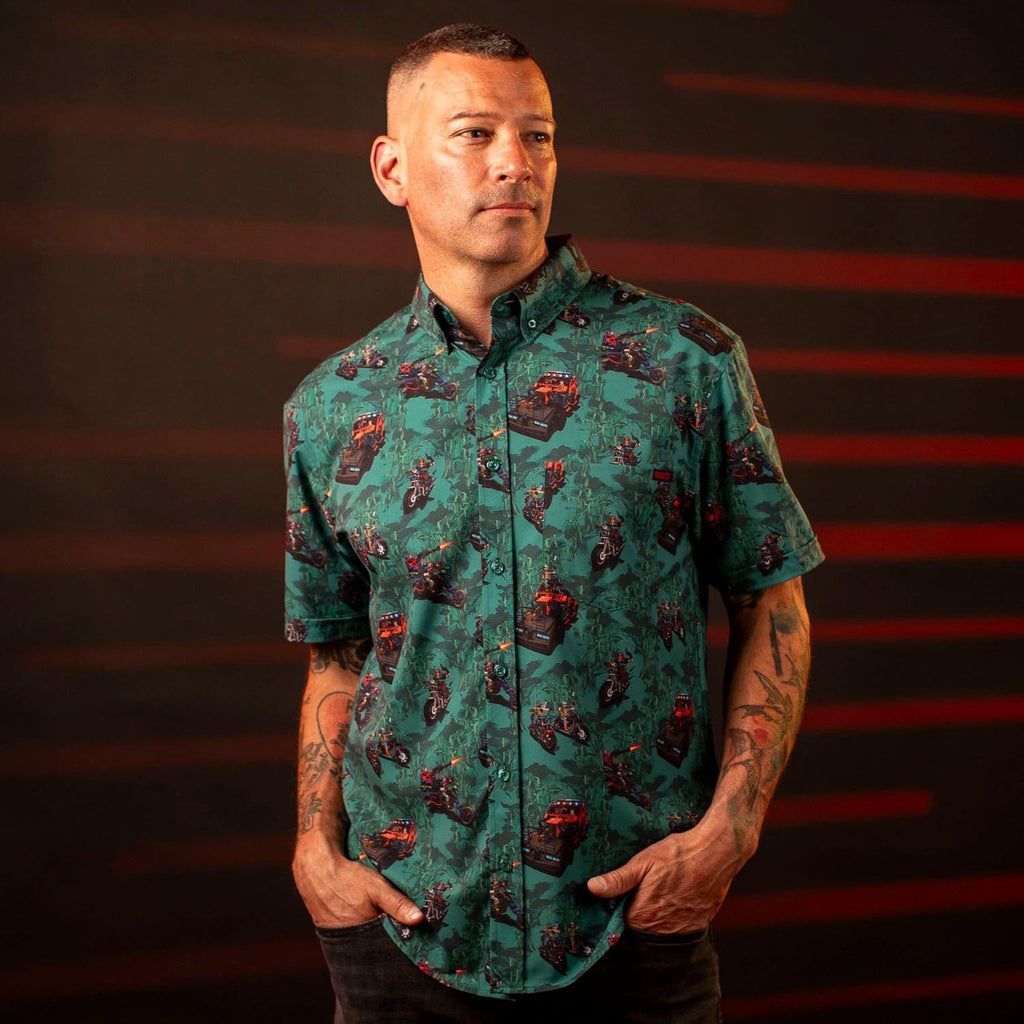 RSVLTS It’s a Dreadnok Life KUNUFLEX Short Sleeve Shirt in Green — detail 6