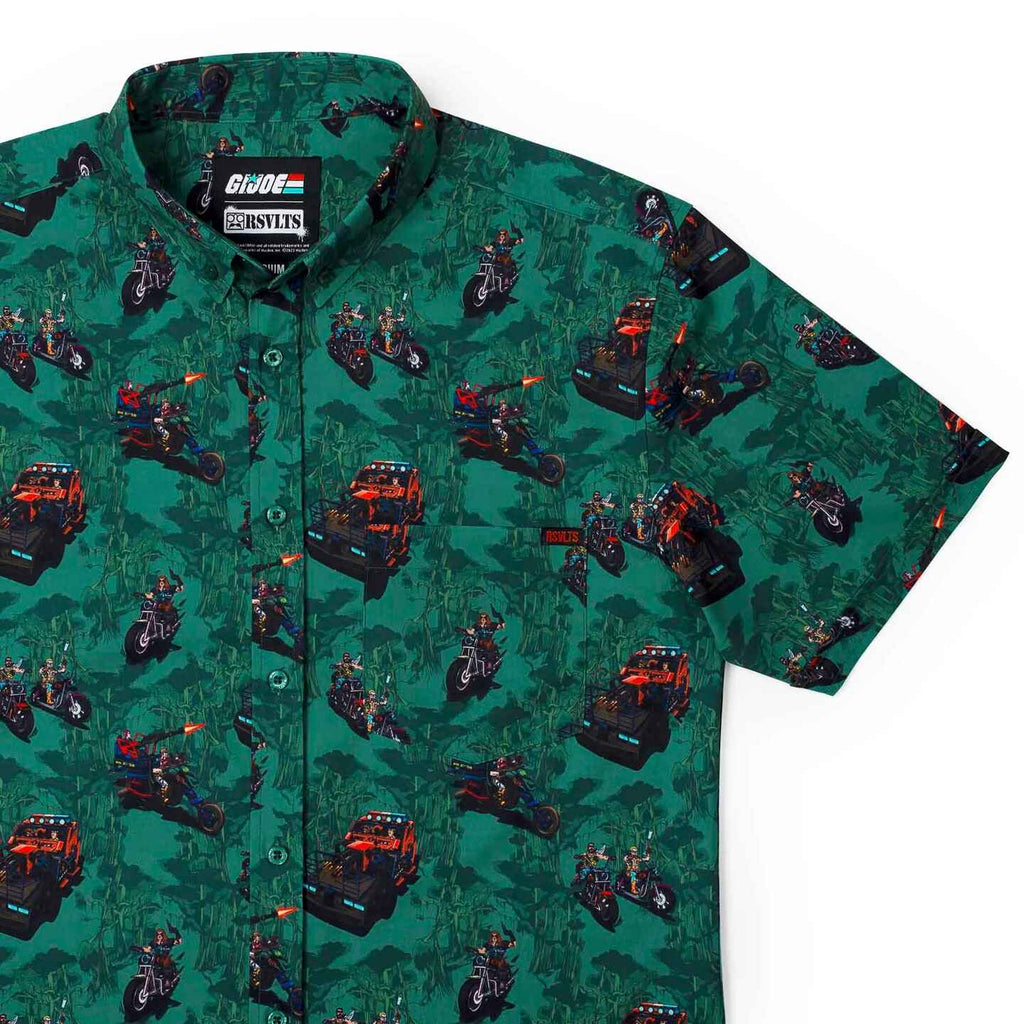 RSVLTS It’s a Dreadnok Life KUNUFLEX Short Sleeve Shirt in Green — front view