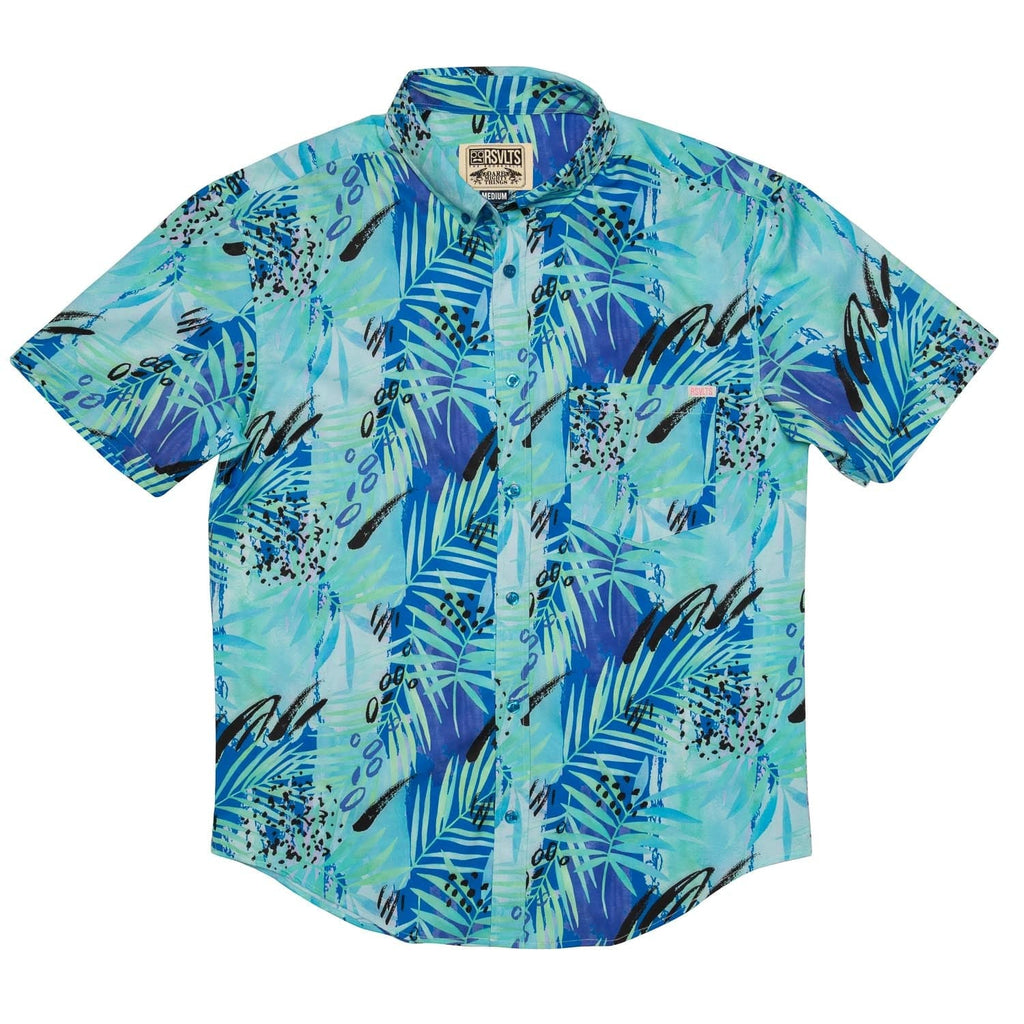 RSVLTS Aqua de Agua KUNUFLEX Short Sleeve Shirt in Blue — detail 2