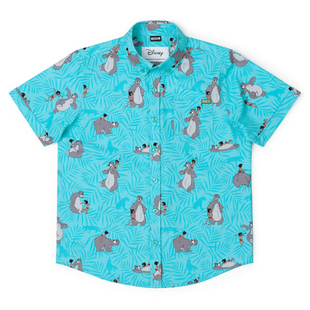RSVLTS Bare Necessities Youth KUNUFLEX Short Sleeve Shirt in Blue — front view