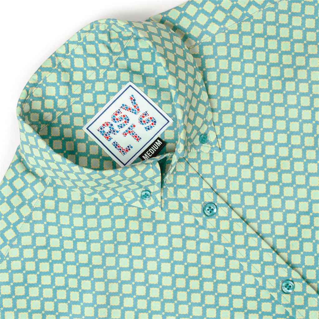 RSVLTS Sweet Tile O' Mine KUNUFLEX Short Sleeve Shirt in Green — detail 7