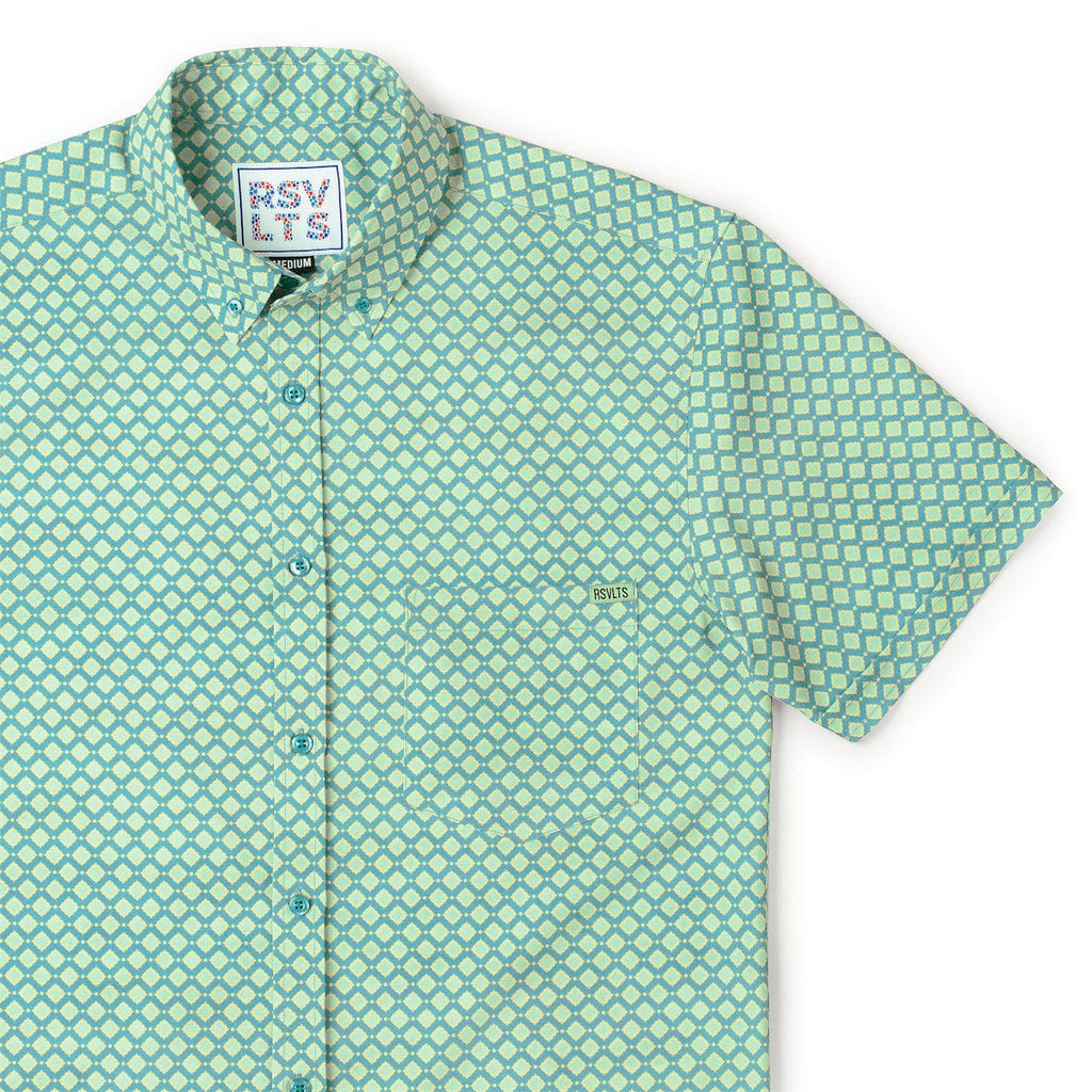 RSVLTS Sweet Tile O' Mine KUNUFLEX Short Sleeve Shirt in Green — detail 10