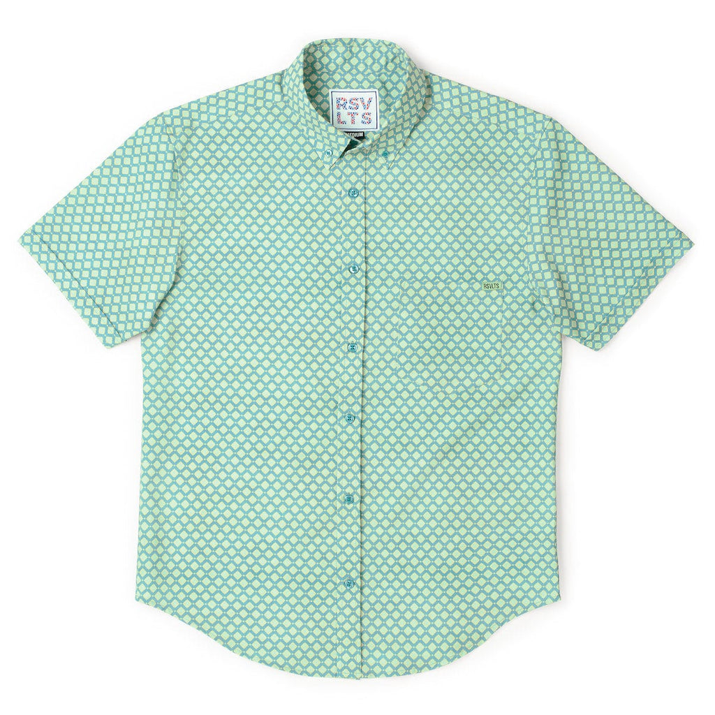 RSVLTS Sweet Tile O' Mine KUNUFLEX Short Sleeve Shirt in Green — detail 6