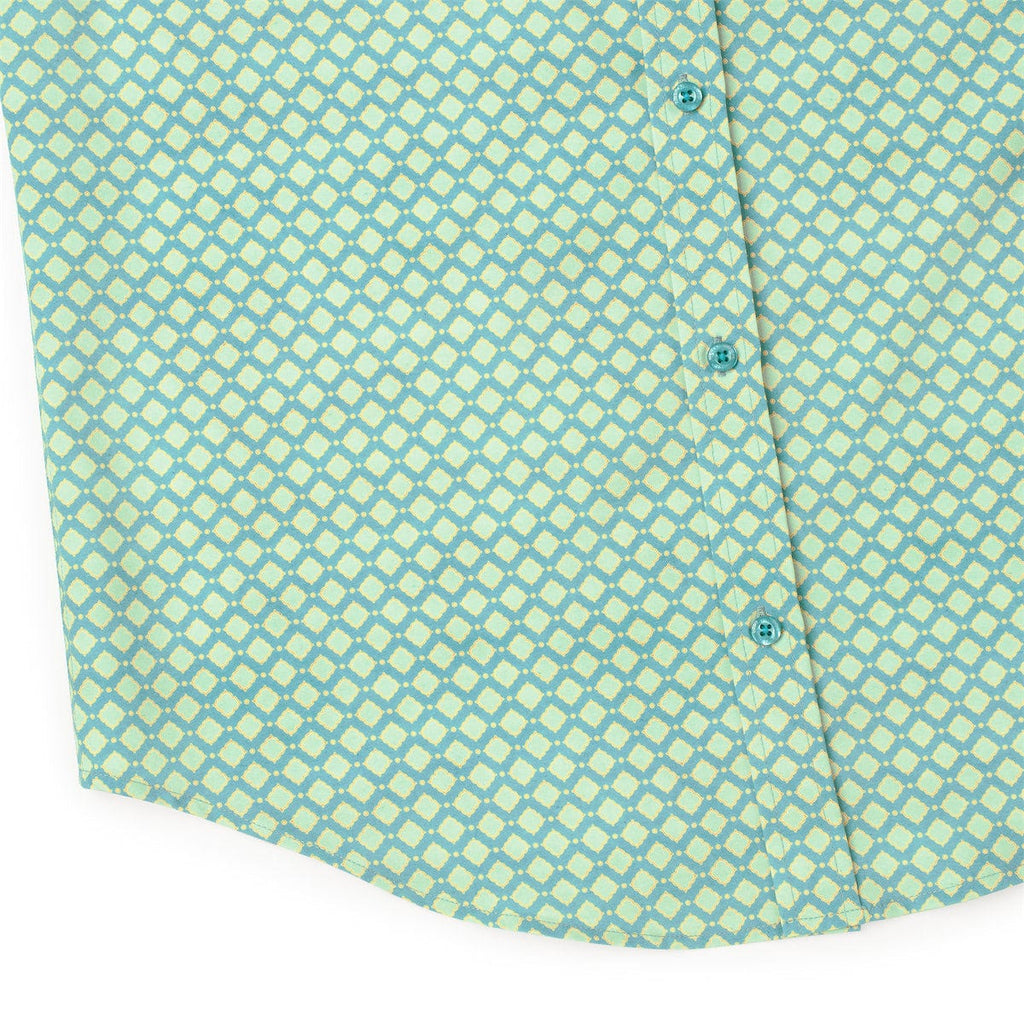 RSVLTS Sweet Tile O' Mine KUNUFLEX Short Sleeve Shirt in Green — detail 8