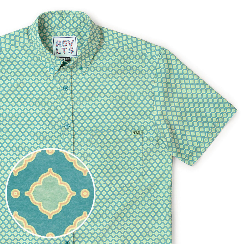 RSVLTS Sweet Tile O' Mine KUNUFLEX Short Sleeve Shirt in Green — detail 4
