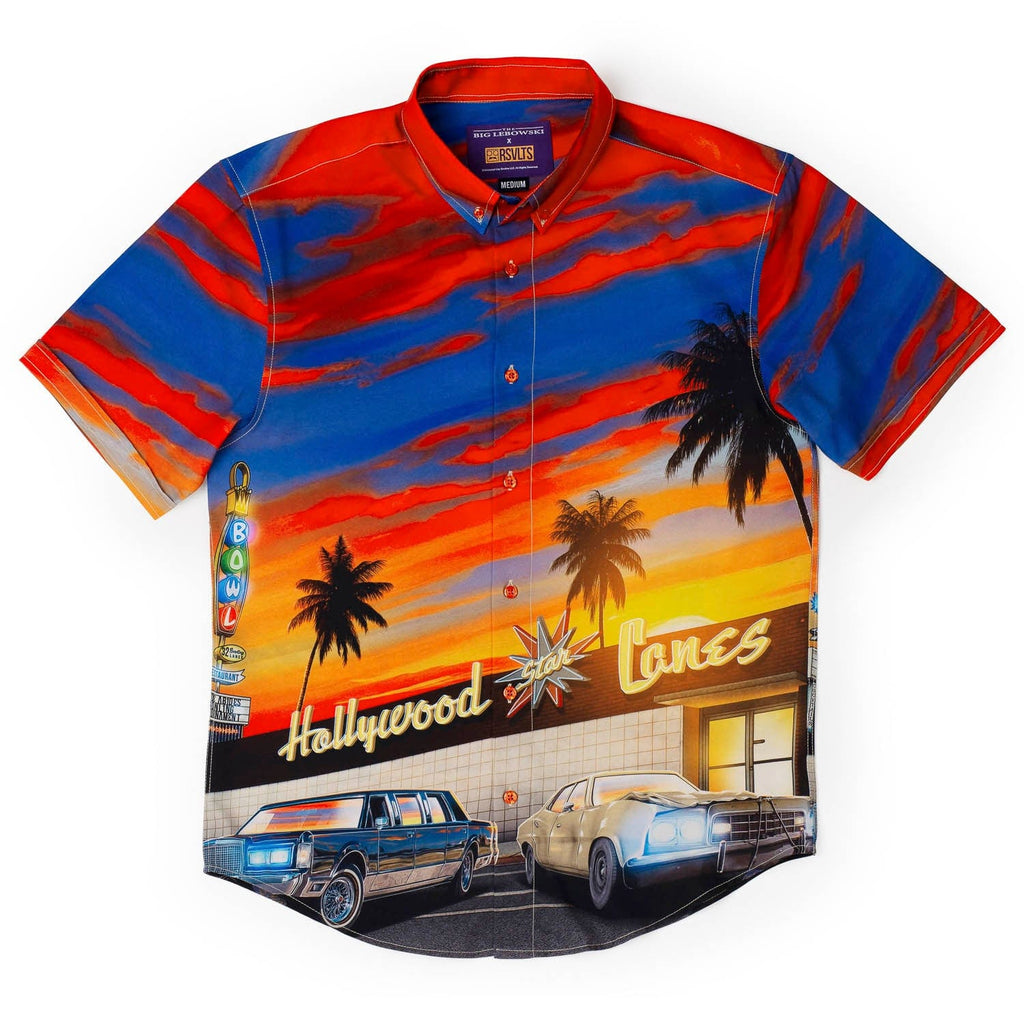 RSVLTS Strikes and Gutters KUNUFLEX Short Sleeve Shirt in Multicolor — front view