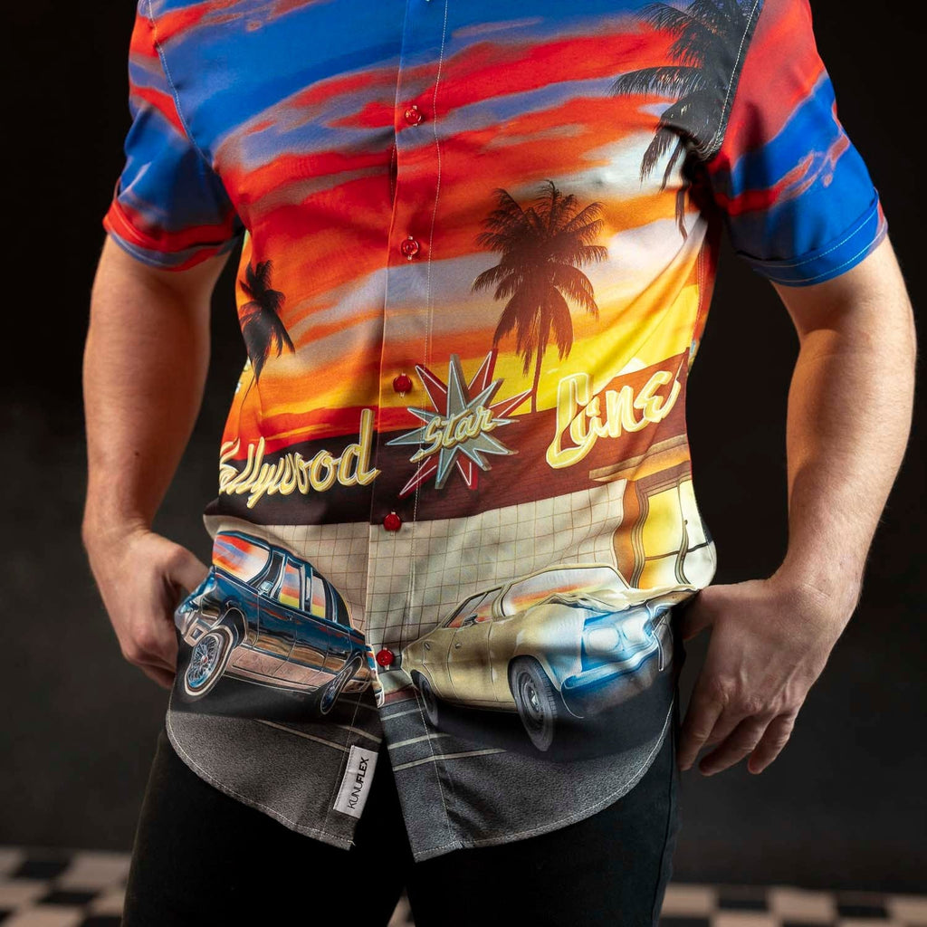 RSVLTS Strikes and Gutters KUNUFLEX Short Sleeve Shirt in Multicolor — detail 6