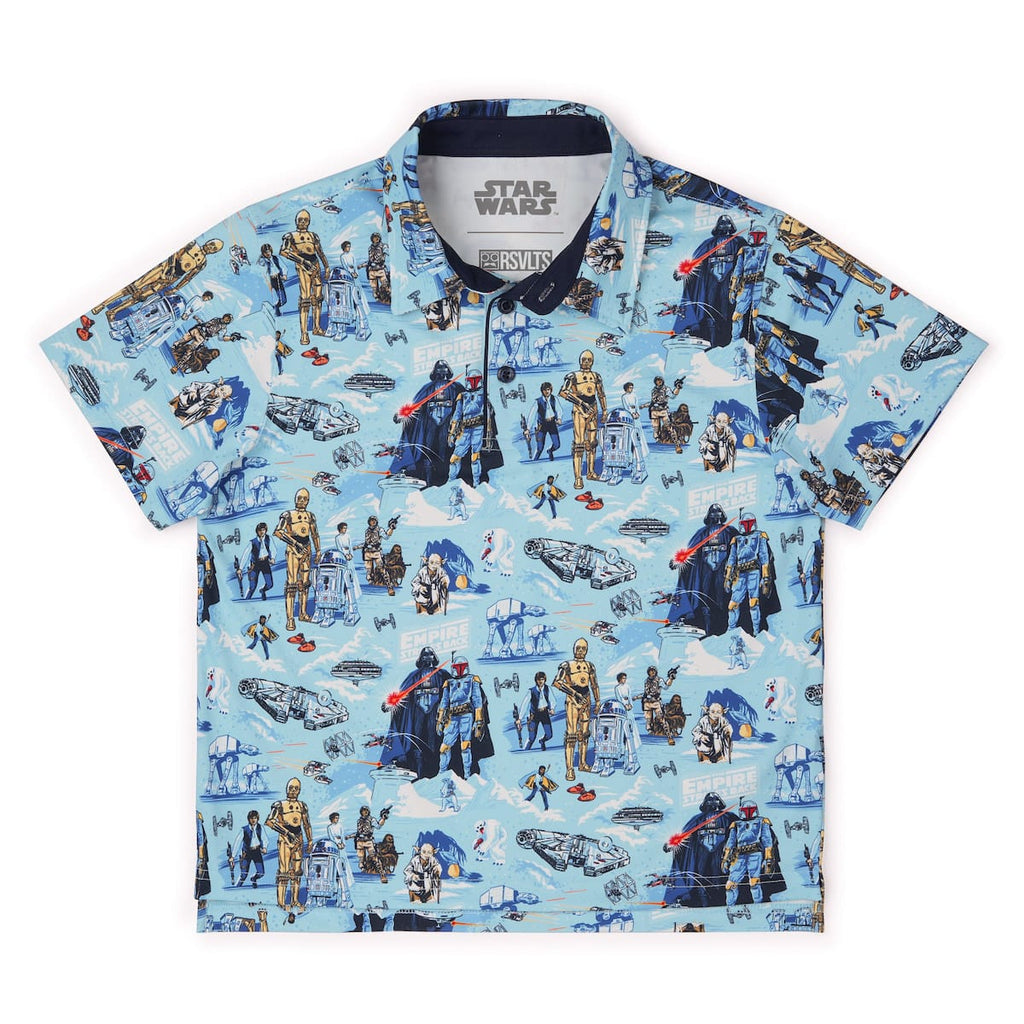 RSVLTS Sweet Dreams, Rebels! Youth All-Day Polo in Blue — front view