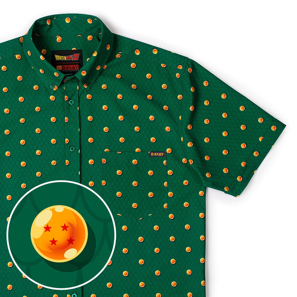 RSVLTS Dragon Balls KUNUFLEX Short Sleeve Shirt in Green — front view