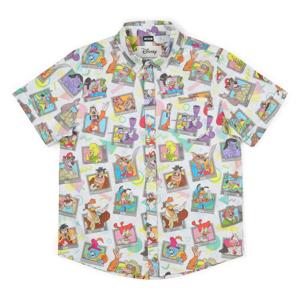 RSVLTS Don't Touch That Dial Youth KUNUFLEX Short Sleeve Shirt in Multicolor — front view
