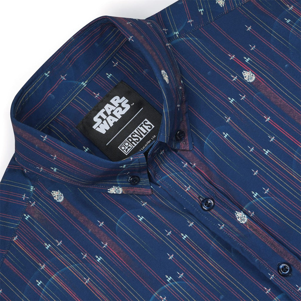 RSVLTS Fleet in Formation KUNUFLEX Short Sleeve Shirt in Blue — detail 10