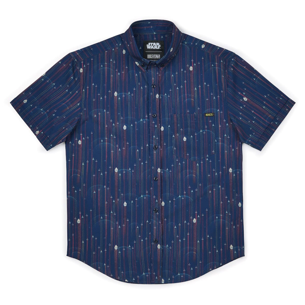 RSVLTS Fleet in Formation KUNUFLEX Short Sleeve Shirt in Blue — detail 9