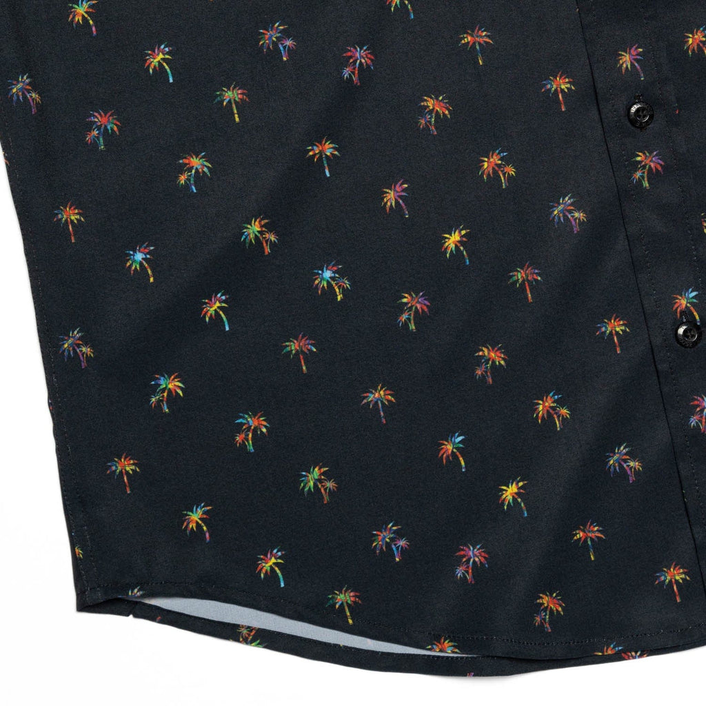 RSVLTS Party Palms KUNUFLEX Short Sleeve Shirt in Black — detail 3