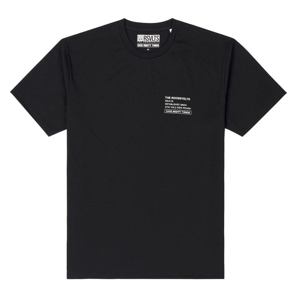 RSVLTS RSVLTS MMXII Crewneck Tee in Black — front view