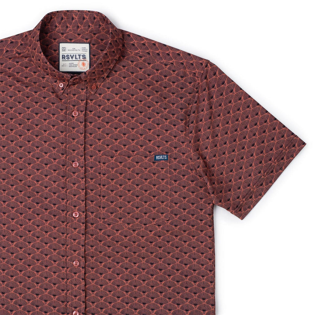 RSVLTS Array KUNUFLEX Short Sleeve Shirt in Red — detail 3