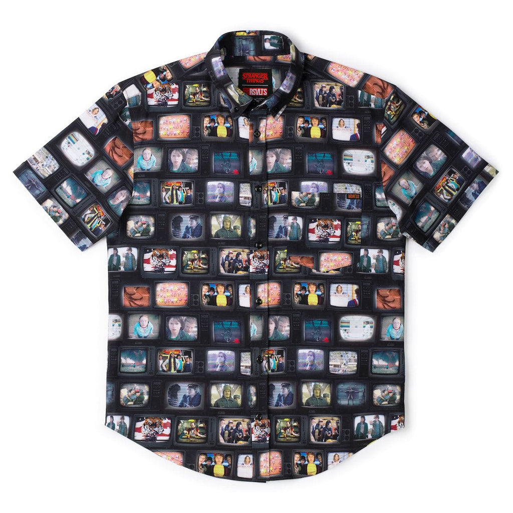 RSVLTS Strange Signals KUNUFLEX Short Sleeve Shirt in Black — detail 8