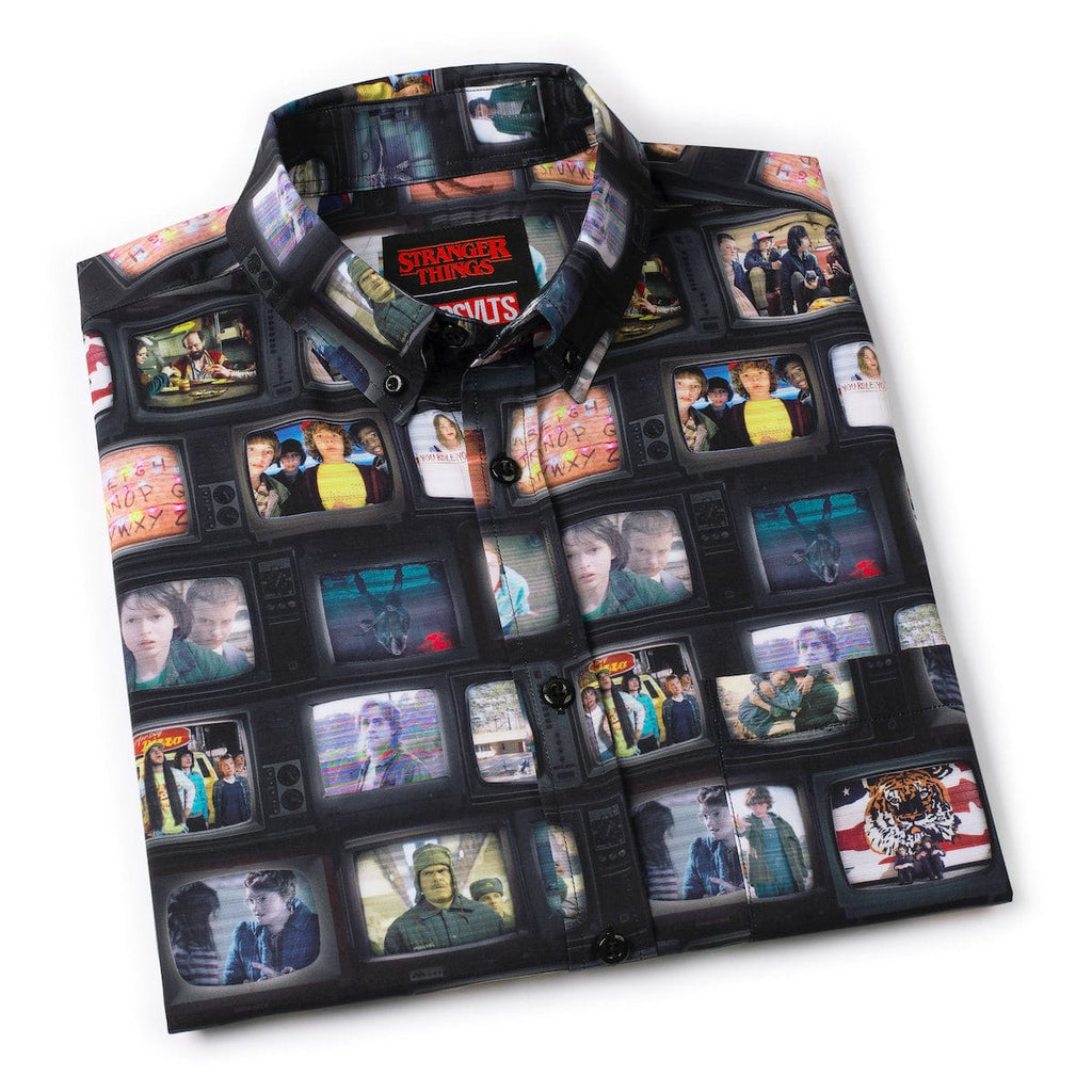 RSVLTS Strange Signals KUNUFLEX Short Sleeve Shirt in Black — detail 11