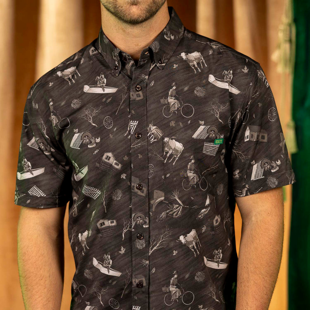 RSVLTS Wicked Winds KUNUFLEX Short Sleeve Shirt in Brown — detail 5