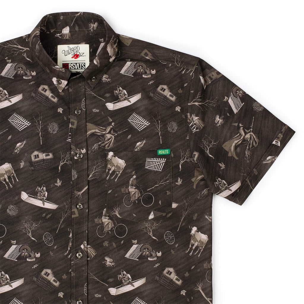 RSVLTS Wicked Winds KUNUFLEX Short Sleeve Shirt in Brown — front view