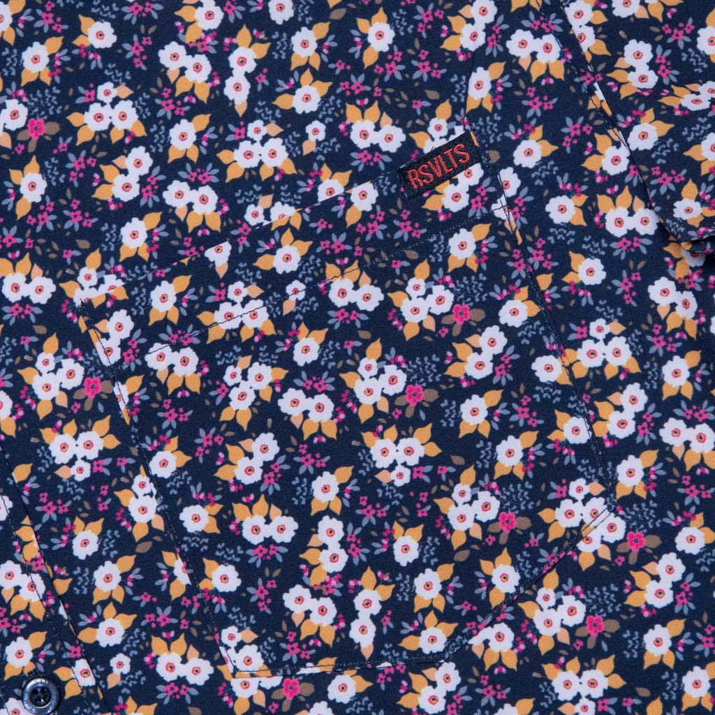 RSVLTS Flower Outage KUNUFLEX Short Sleeve Shirt in Purple — detail 5