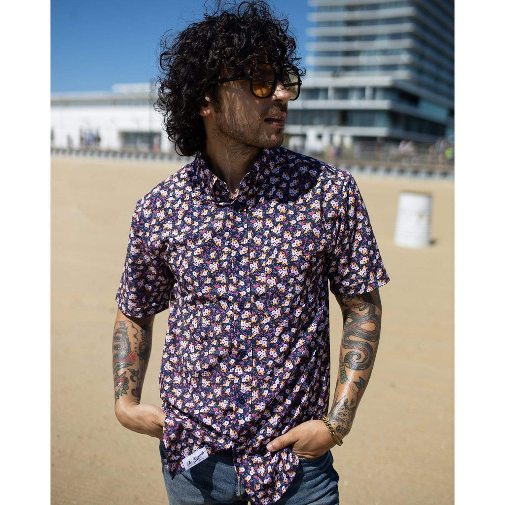 RSVLTS Flower Outage KUNUFLEX Short Sleeve Shirt in Purple — detail 6