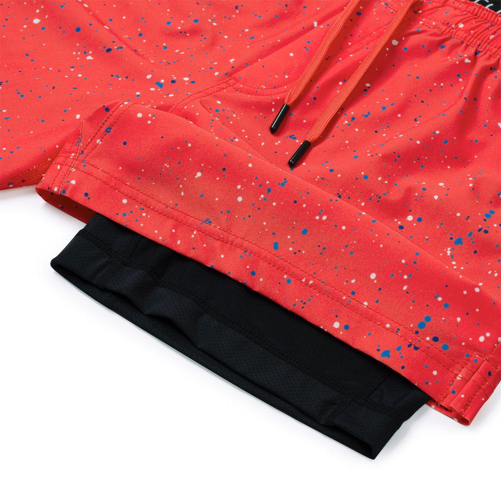 RSVLTS Splat Damon (Infrared) V1 Lined Training Shorts in Orange — detail 6