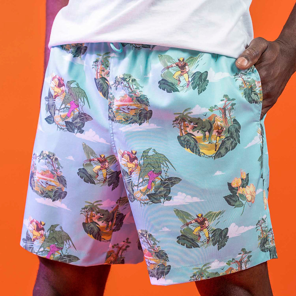 RSVLTS Savage Land Hybrid Shorts in Blue — detail 3