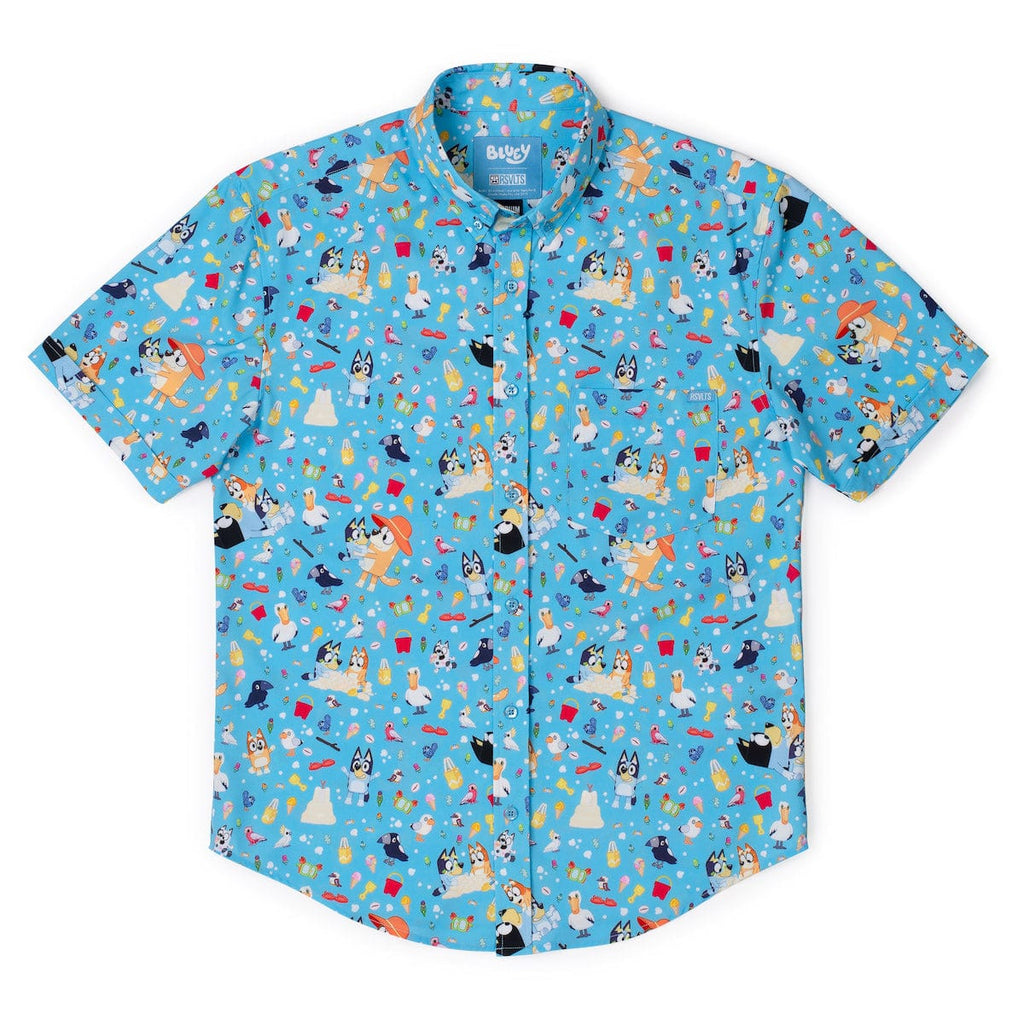 RSVLTS Beach Day KUNUFLEX Short Sleeve Shirt in Blue — detail 6