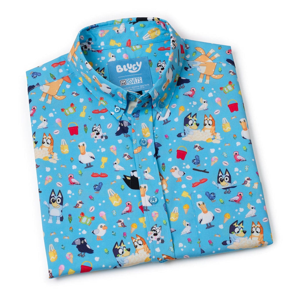 RSVLTS Beach Day KUNUFLEX Short Sleeve Shirt in Blue — detail 10